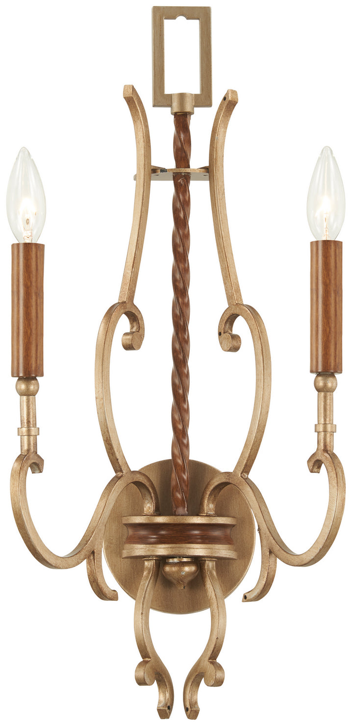Metropolitan Magnolia Manor N6550-690 Wall Light - Pale Gold W/ Distressed Bronze