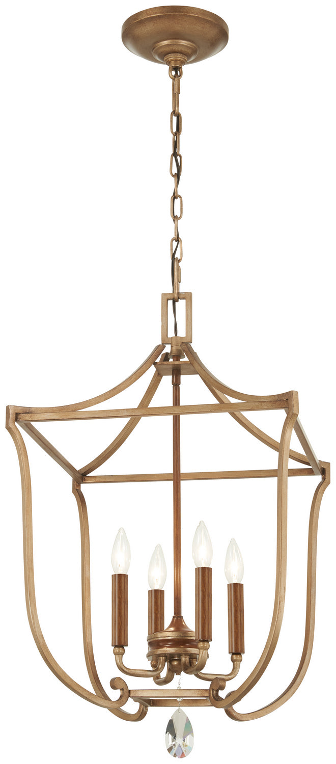 Metropolitan Magnolia Manor N6553-690 Pendant Light - Pale Gold W/ Distressed Bronze