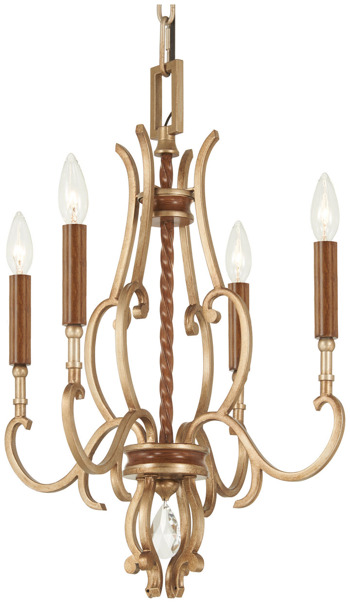 Metropolitan Magnolia Manor N6554-690 Chandelier Light - Pale Gold W/ Distressed Bronze