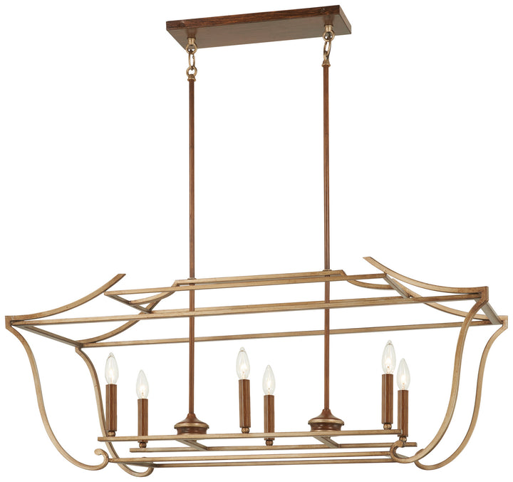 Metropolitan Magnolia Manor N6556-690 Pendant Light - Pale Gold W/ Distressed Bronze