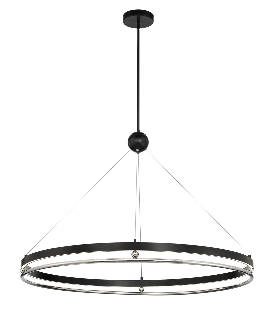 Metropolitan Grande Illusion N7995-572-L Chandelier Light - Coal W/ Polished Nickel Highli