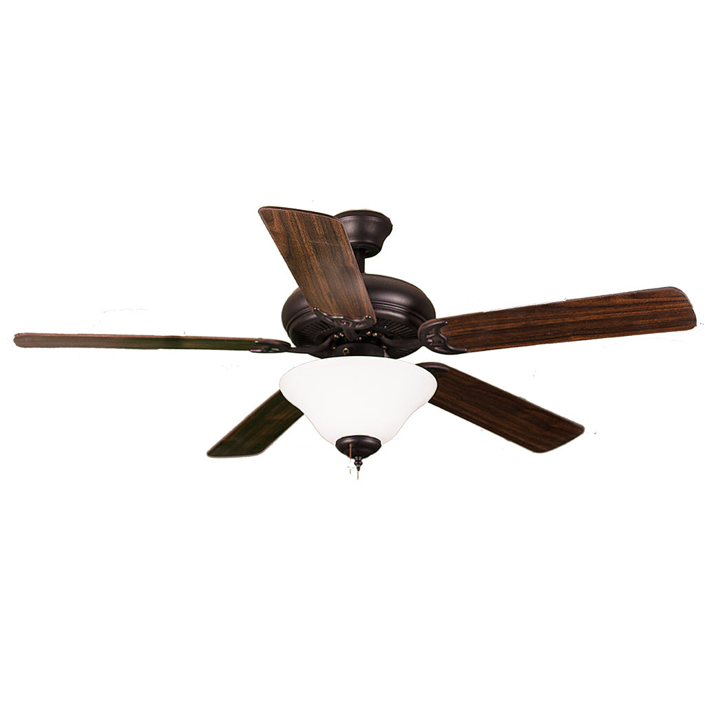 HOMEnhancements R552 R552 RB5P+111WH(LED) Ceiling Fan 52 - Bronze, Oak/Walnut/