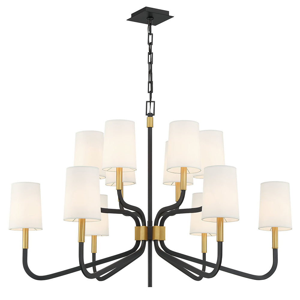 Mariana Normandy 951272 Chandelier Light - Black and Brass