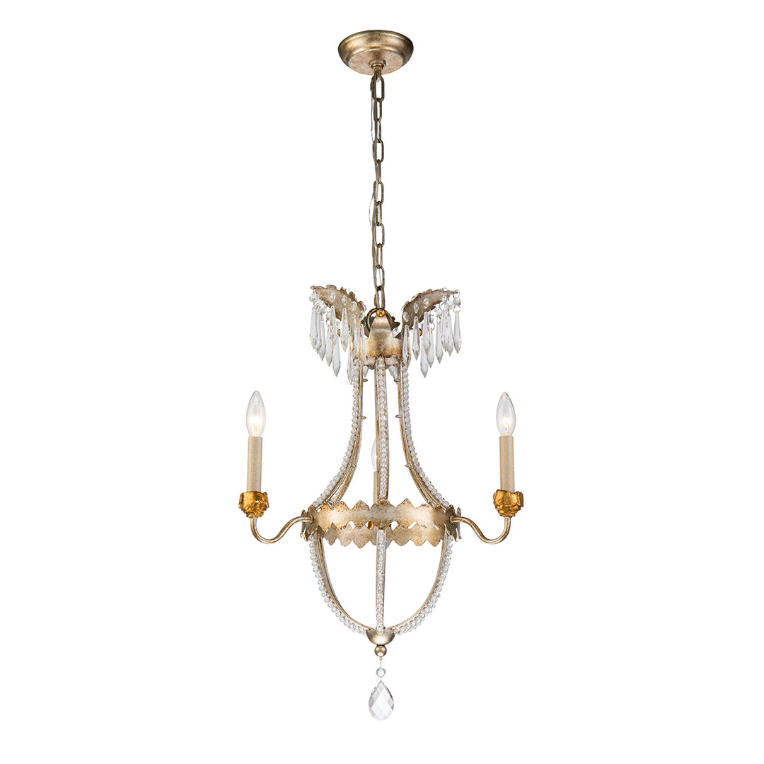 Lucas+McKearn Lemuria Ch1035-3 Chandelier Light - Distressed Silver and Gold