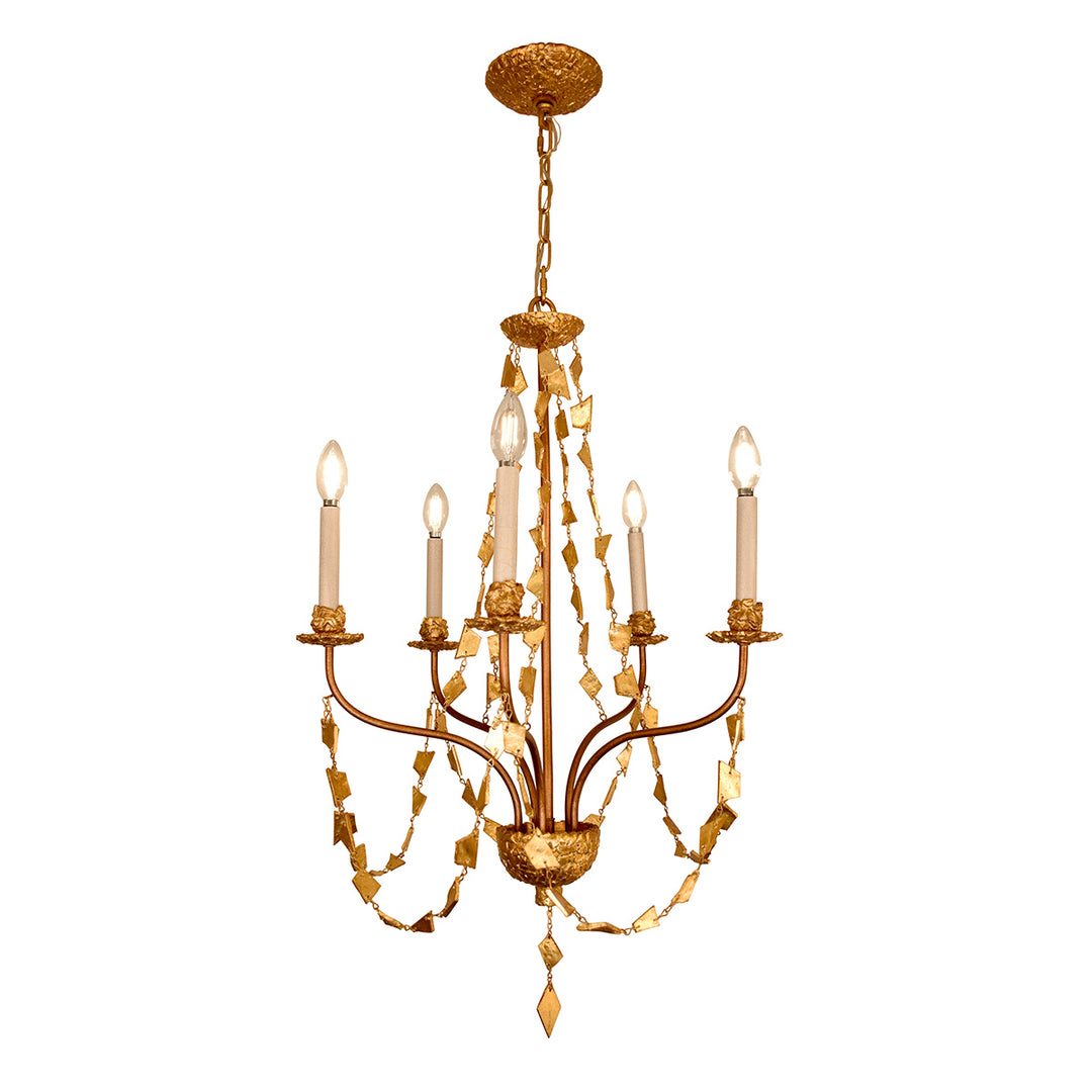 Lucas+McKearn Mosaic Ch1158-5 Chandelier Light - Antique Gold