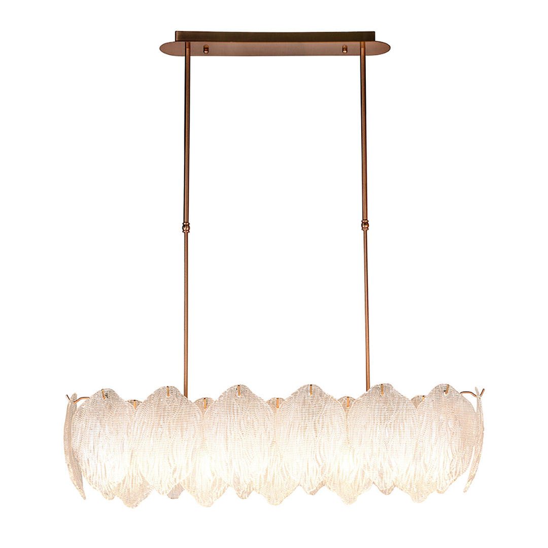 Lucas+McKearn Acanthus Pd9082 Pendant Light - Clear textured Glass Aged Brass