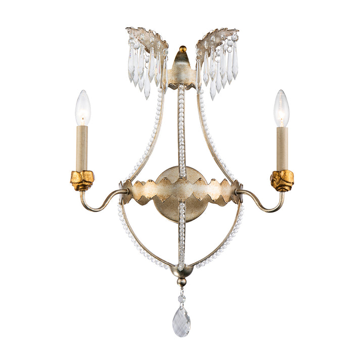 Lucas+McKearn Lemuria Sc1035-2 Wall Sconce Light - Distressed Silver and Gold