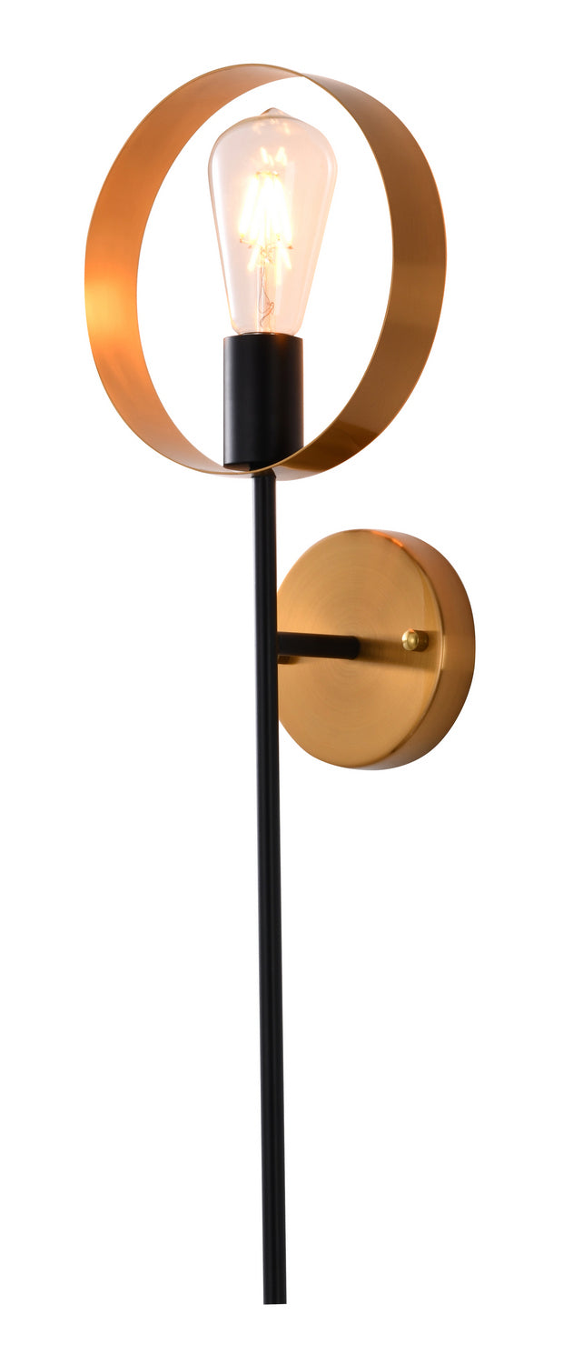 Bethel International DU129W7G Wall Sconce Light - Black & Golden Bronze