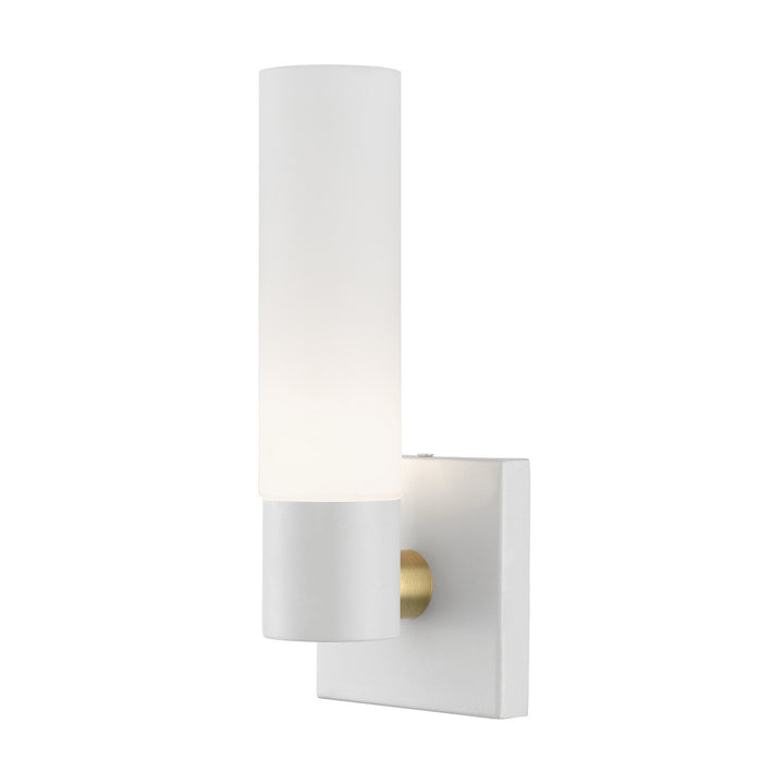 Livex Aero 10101-13 Wall Sconce Light - Textured White w/ Antique Brass