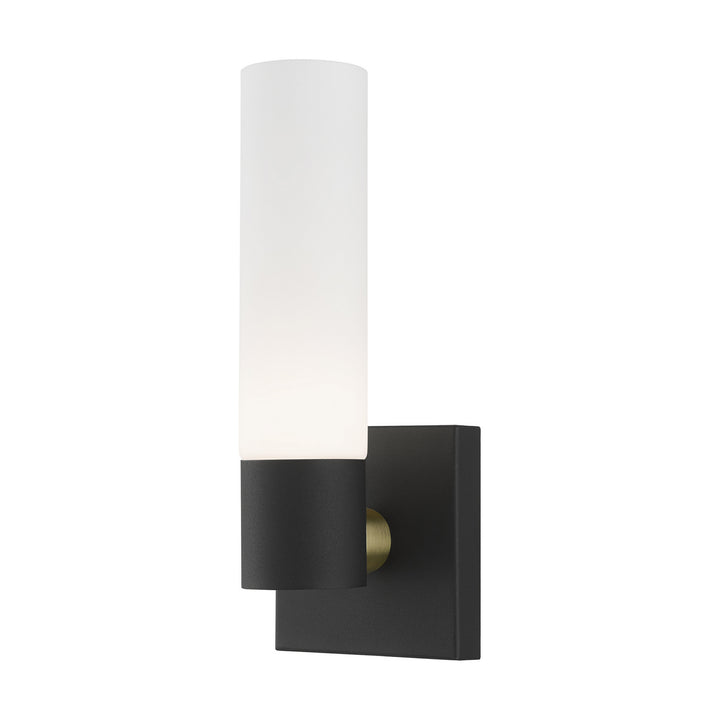 Livex Aero 10101-14 Wall Sconce Light - Textured Black w/ Antique Brass