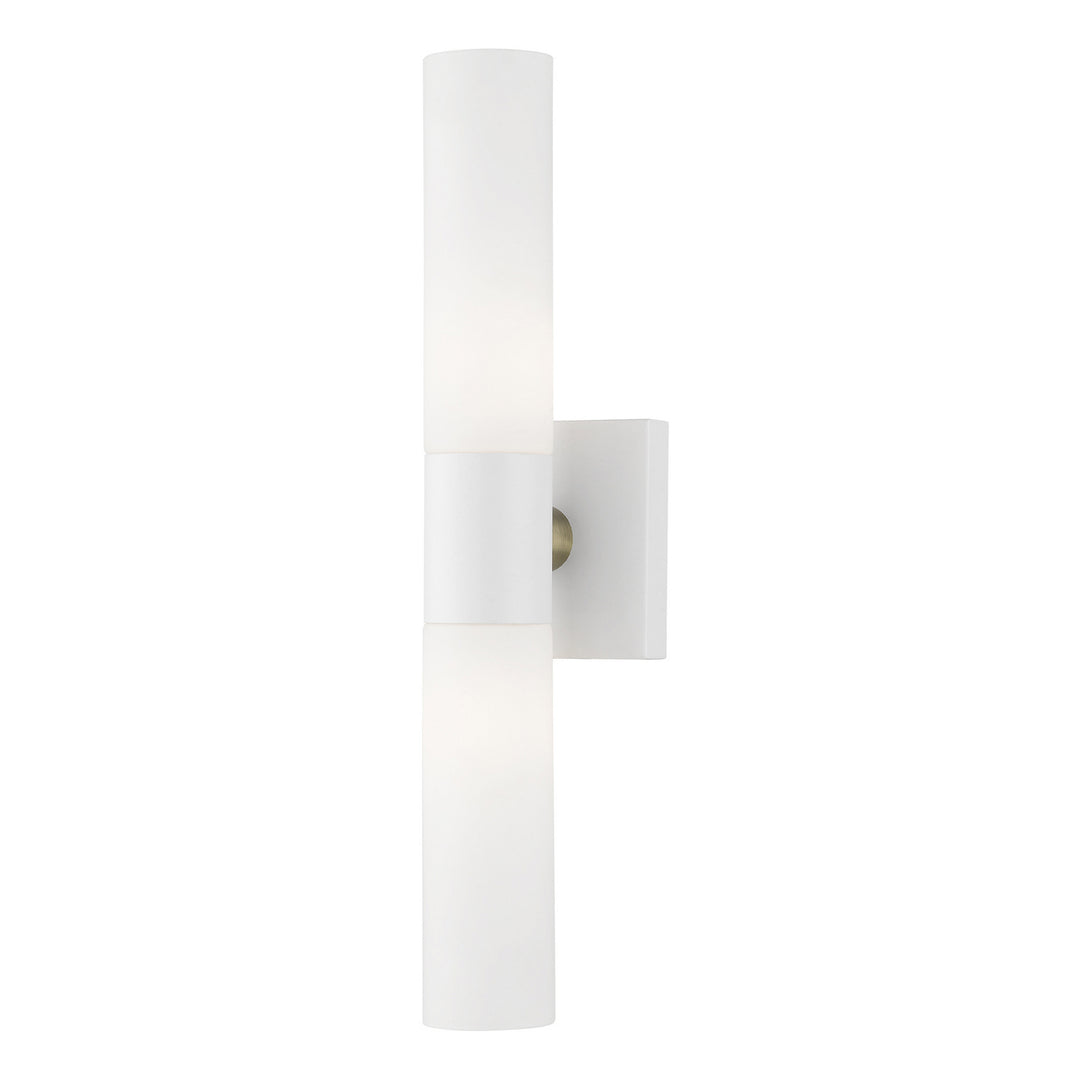 Livex Aero 10102-13 Bath Vanity Light 5 in. wide - Textured White w/ Antique Brass