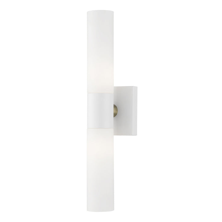 Livex Aero 10102-13 Bath Vanity Light 5 in. wide - Textured White w/ Antique Brass