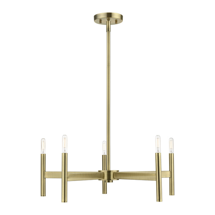 Livex Copenhagen 51175-01 Chandelier Light - Antique Brass