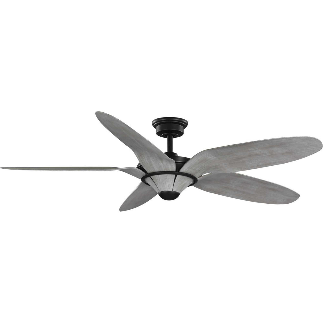 Progress Mesilla P250073-182 Ceiling Fan - Flat Black, Grey Weathered Wood/