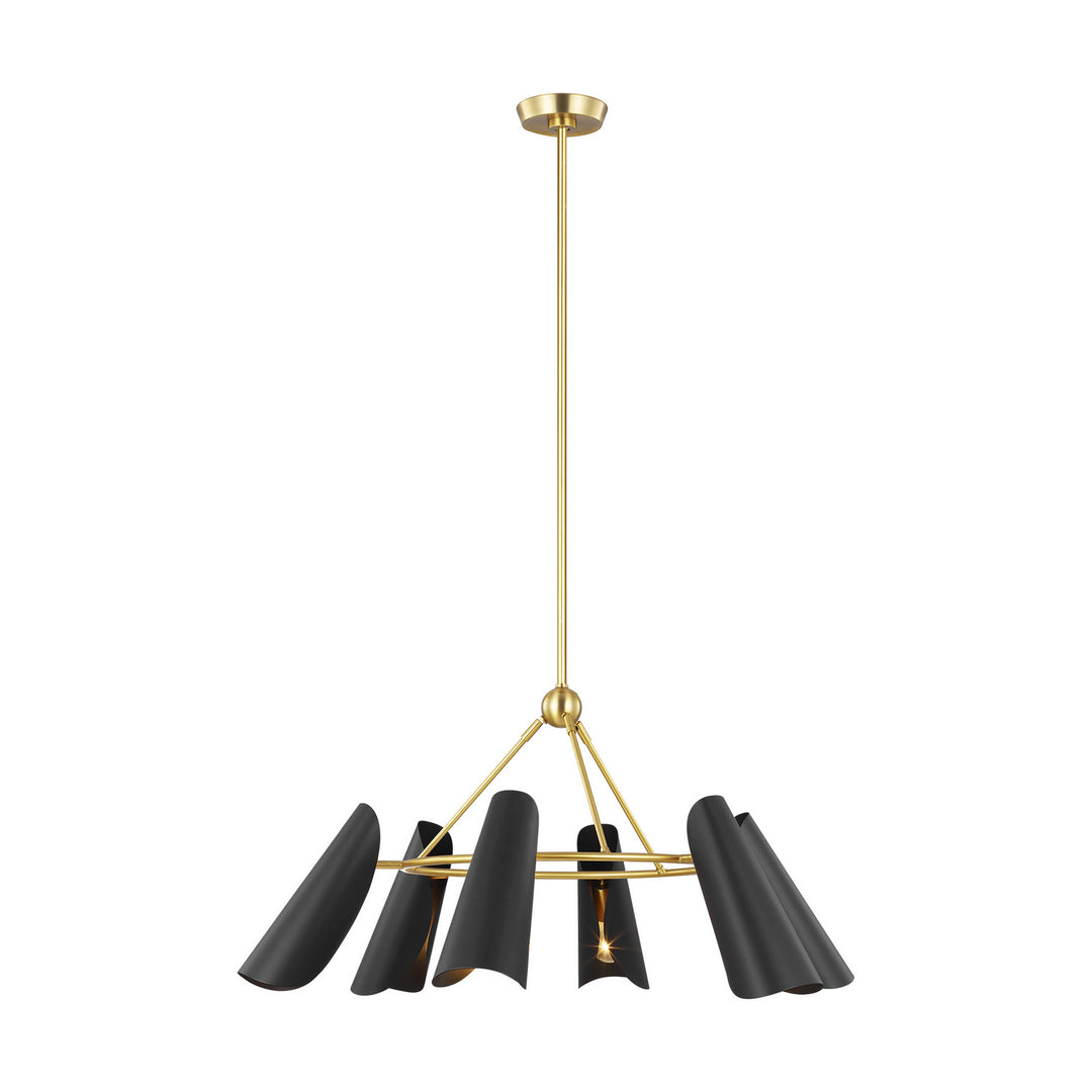 Visual Comfort Studio Tresa AEC1036BBSMBK Chandelier Light - Midnight Black and Burnished Brass