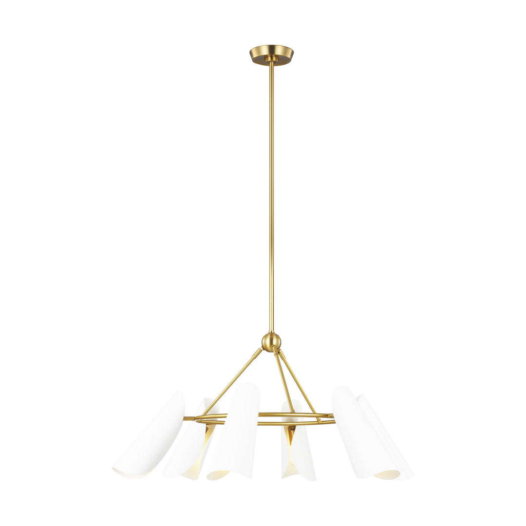 Visual Comfort Studio Tresa AEC1036BBSMWT Chandelier Light - Matte White and Burnished Brass