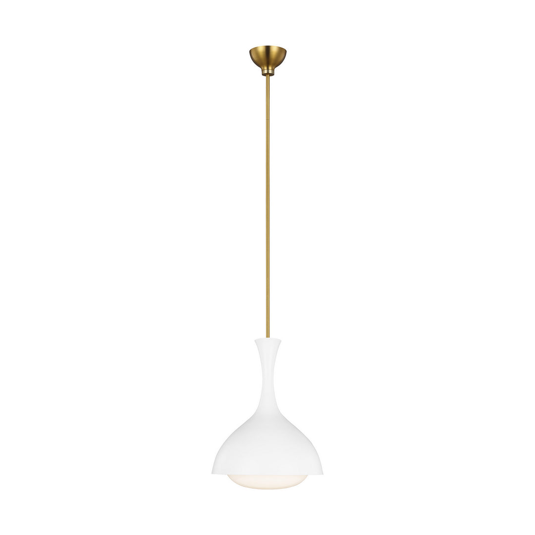 Visual Comfort Studio Lucerne AEP1011BBSMWT Pendant Light - Matte White and Burnished Brass