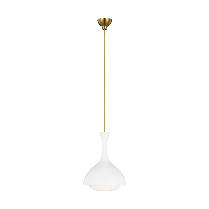 Visual Comfort Studio Lucerne AEP1011BBSMWT Pendant Light - Matte White and Burnished Brass