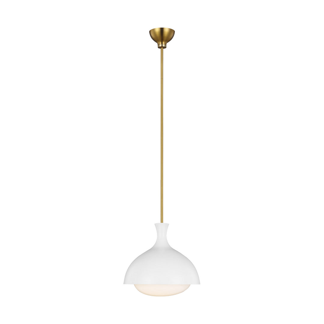 Visual Comfort Studio Lucerne AEP1021BBSMWT Pendant Light - Matte White and Burnished Brass