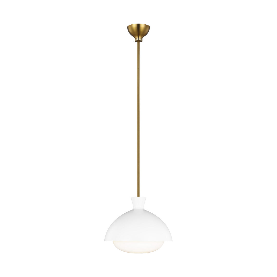 Visual Comfort Studio Lucerne AEP1031BBSMWT Pendant Light - Matte White and Burnished Brass