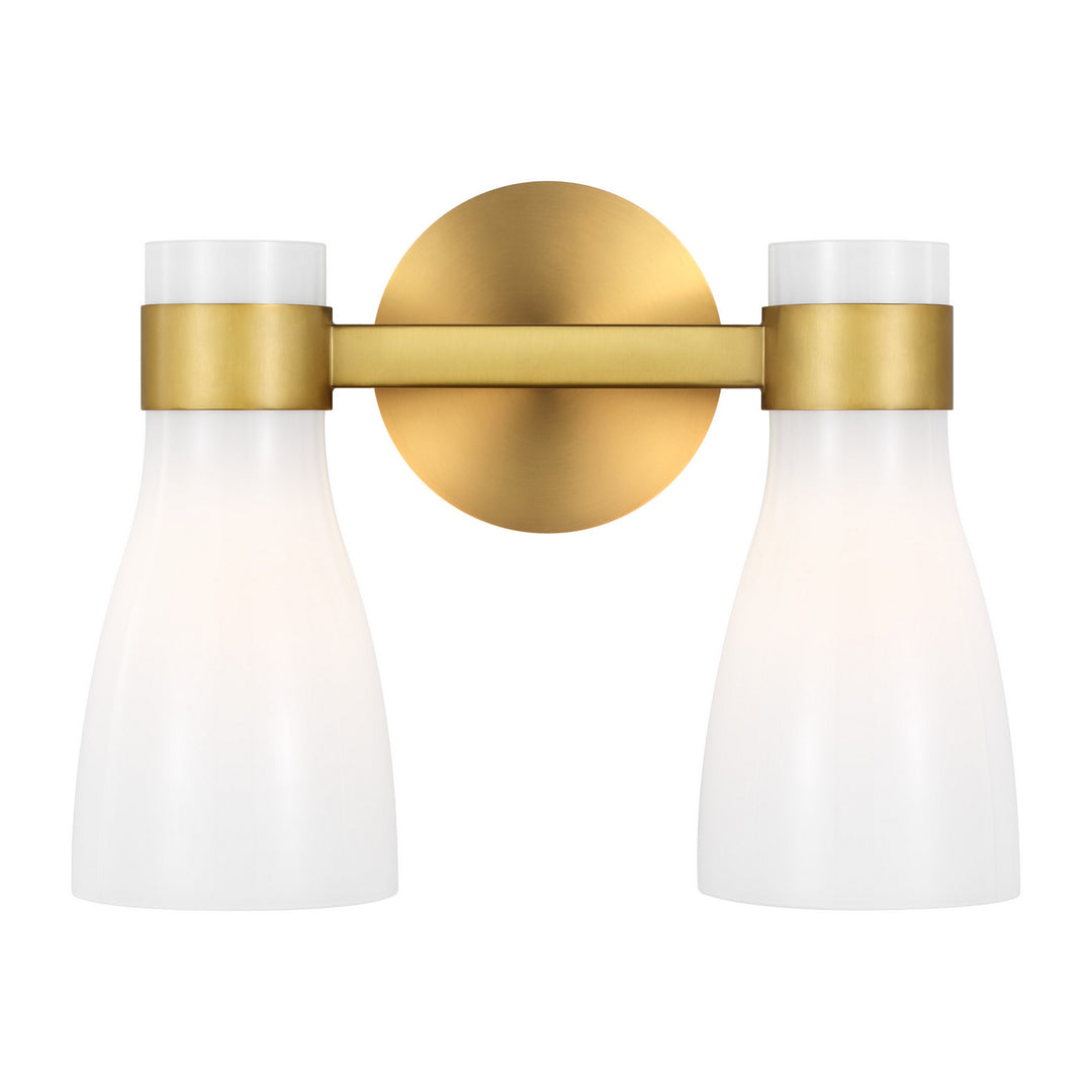 Visual Comfort Studio Moritz AEV1002BBSMG Bath Vanity Light 15 in. wide - Burnished Brass with Milk White Glass