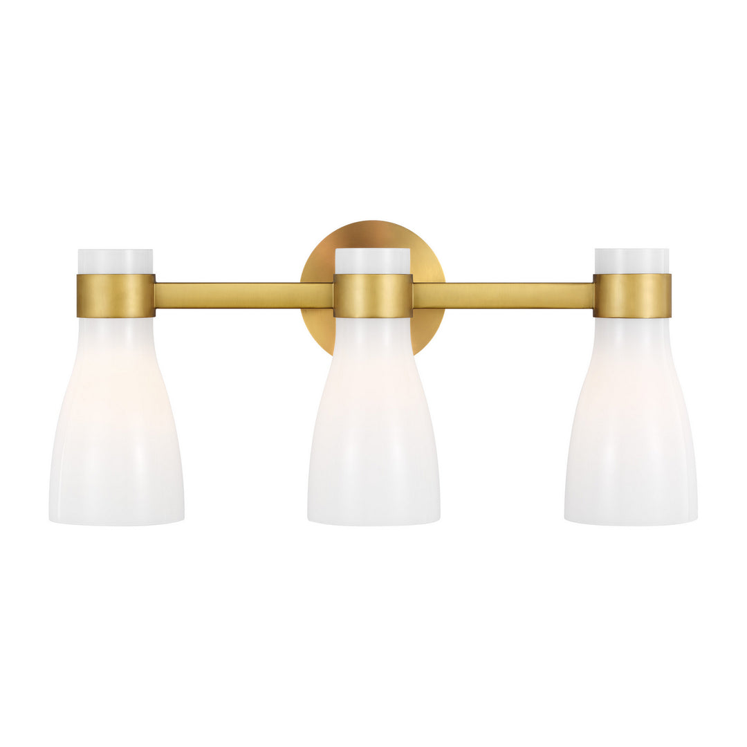 Visual Comfort Studio Moritz AEV1003BBSMG Bath Vanity Light 24 in. wide - Burnished Brass with Milk White Glass
