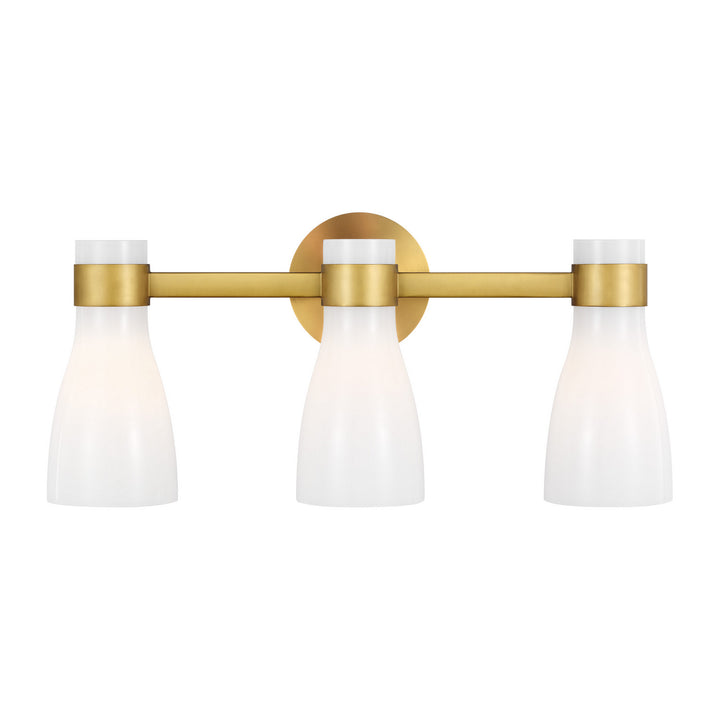 Visual Comfort Studio Moritz AEV1003BBSMG Bath Vanity Light 24 in. wide - Burnished Brass with Milk White Glass