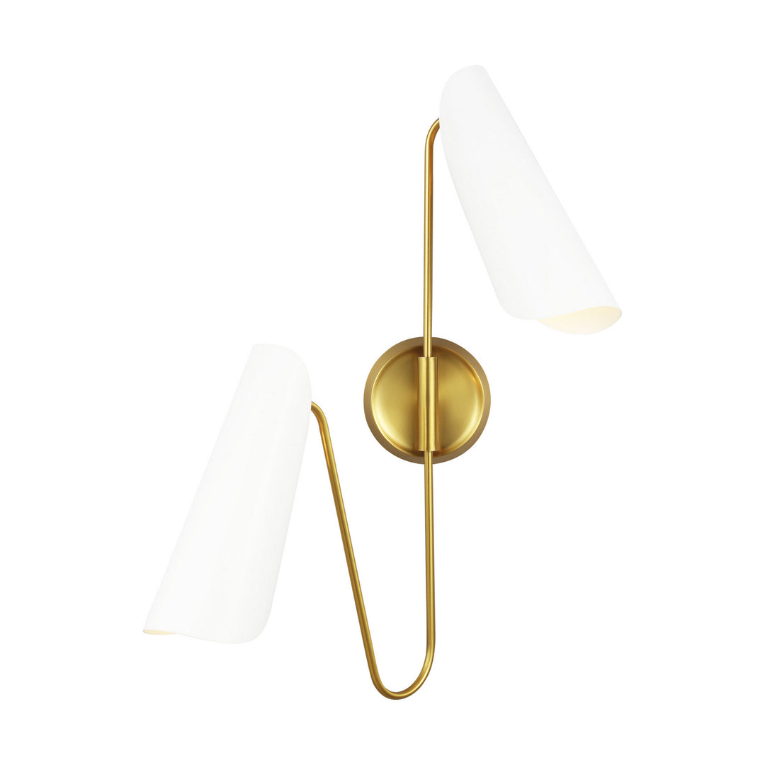 Visual Comfort Studio Tresa AEW1002BBSMWT Wall Light - Matte White and Burnished Brass