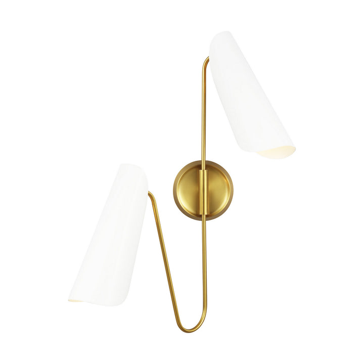 Visual Comfort Studio Tresa AEW1002BBSMWT Wall Light - Matte White and Burnished Brass