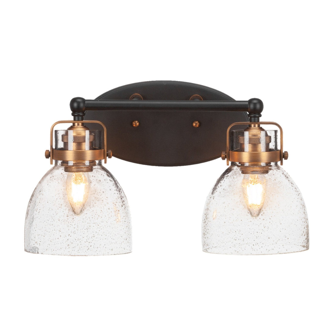 Toltec Easton 1932-mbbr-4119 Bath Vanity Light 16 in. wide - Matte Black & Brass