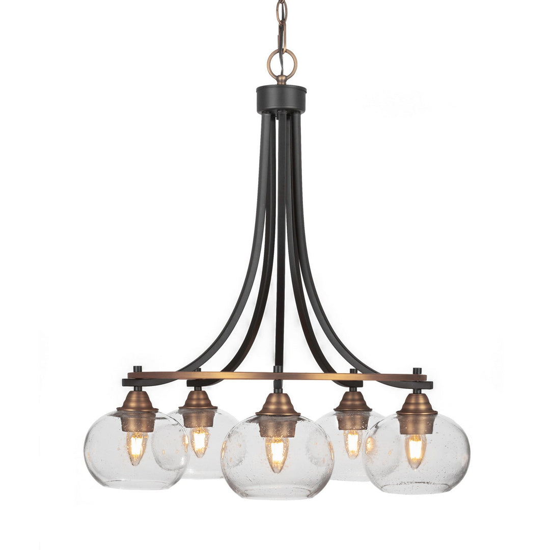 Toltec Paramount 3415-mbbr-202 Chandelier Light - Matte Black & Brass