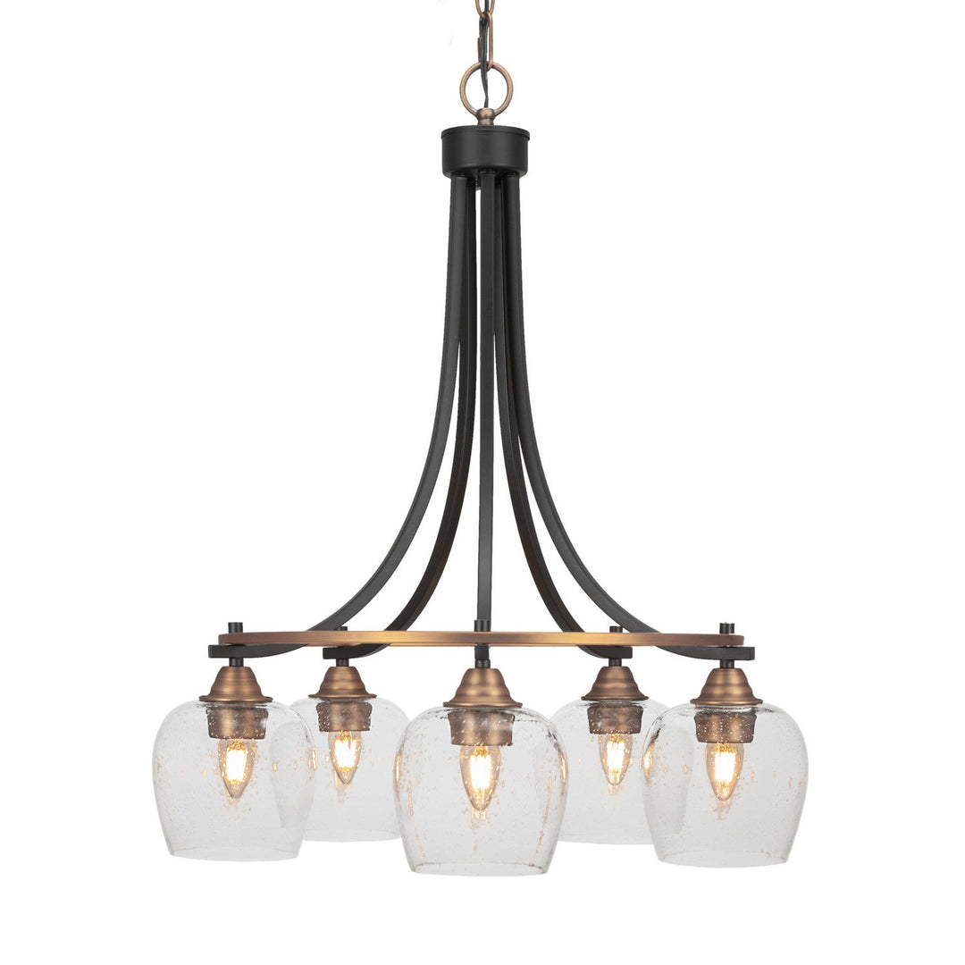 Toltec Paramount 3415-mbbr-4810 Chandelier Light - Matte Black & Brass