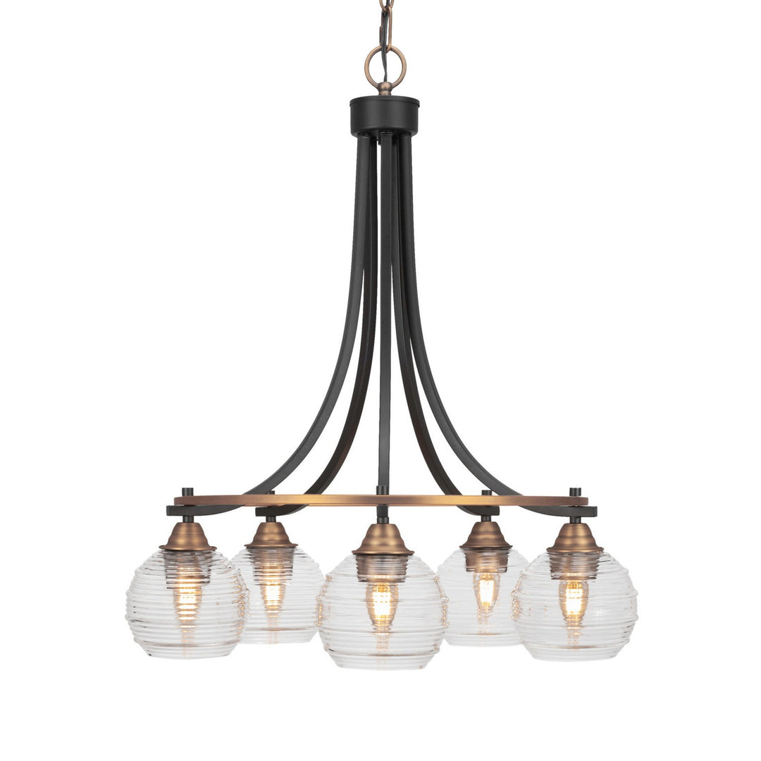 Toltec Paramount 3415-mbbr-5110 Chandelier Light - Matte Black & Brass