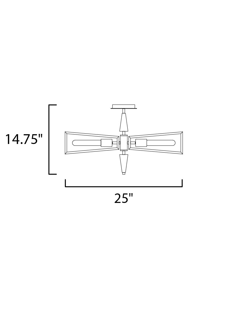 Maxim Wings 11650BKSBR Ceiling Light - Black / Satin Brass