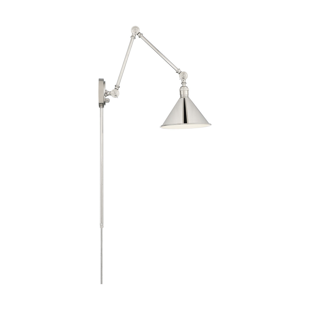 Nuvo Lighting 60-7362 Delancey One Light Swing Arm Wall Lamp Lamp Polished Nickel