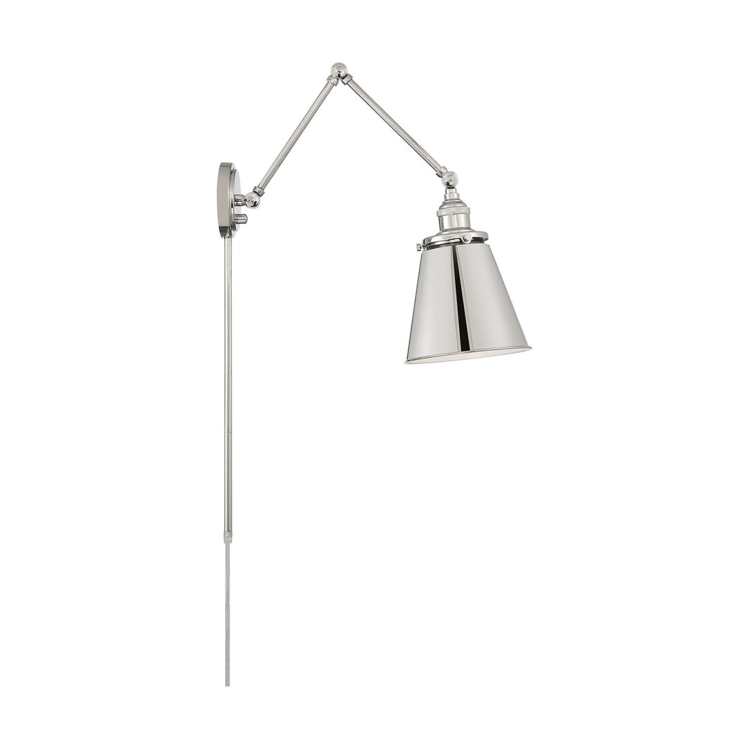 Nuvo Lighting 60-7368 Bayard One Light Swing Arm Wall Lamp Lamp Polished Nickel