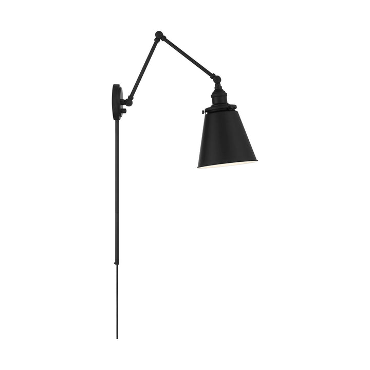 Nuvo Lighting 60-7369 Bayard One Light Swing Arm Wall Lamp Lamp Black