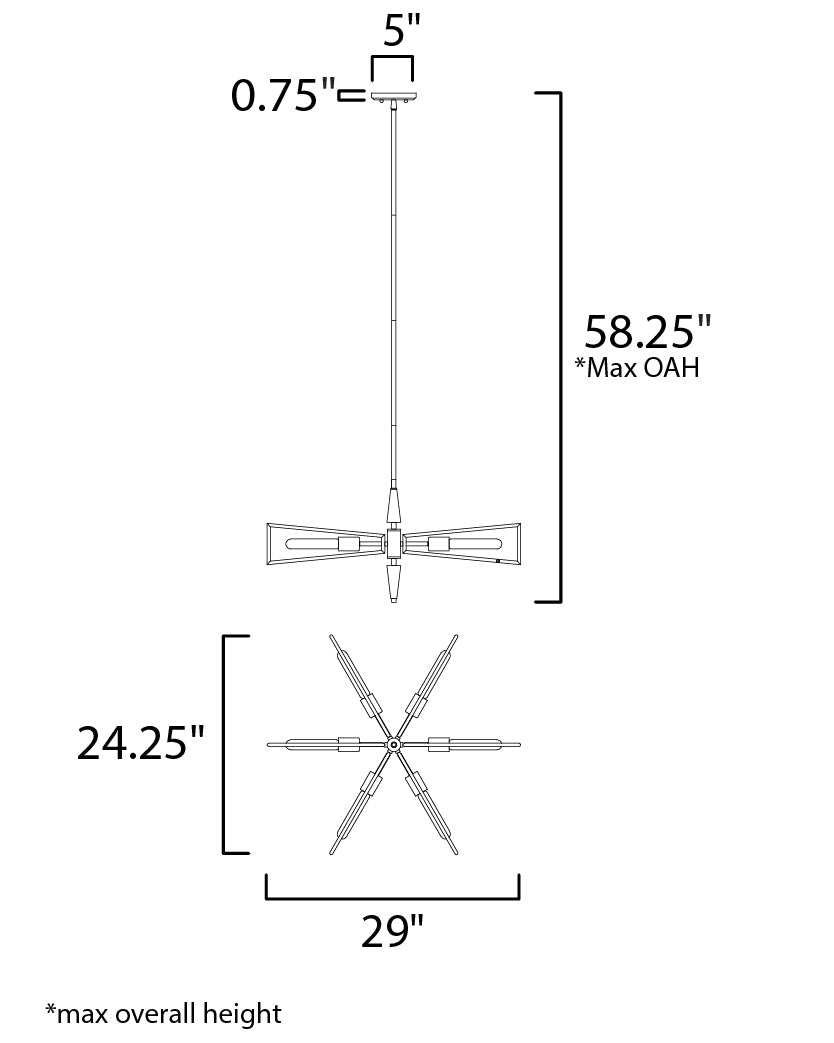 Maxim Wings 11656BKSBR Chandelier Light - Black / Satin Brass