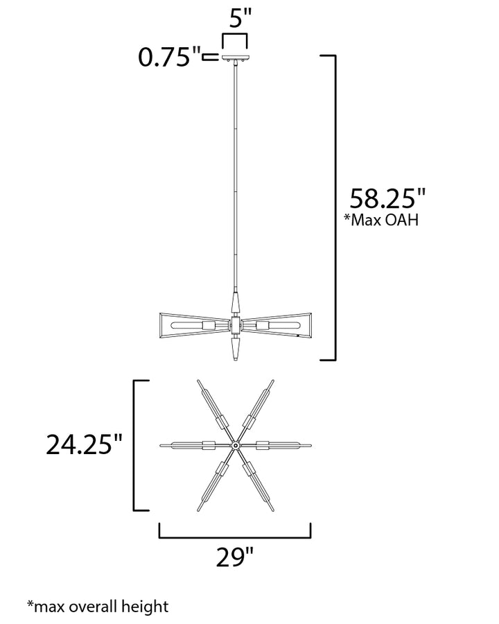 Maxim Wings 11656BKSBR Chandelier Light - Black / Satin Brass