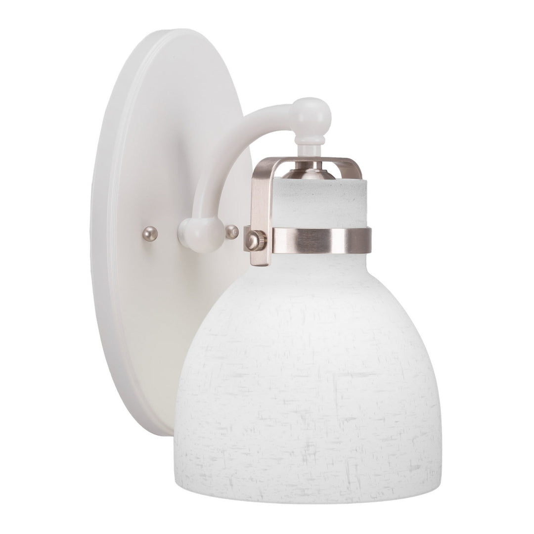 Toltec Easton 1931-whbn-4111 Wall Sconce Light - White & Brushed Nickel