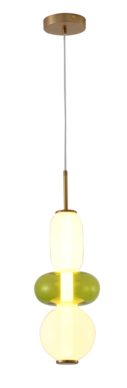 Bethel International DLS35P17WG Pendant Light - Gold,  White & Green