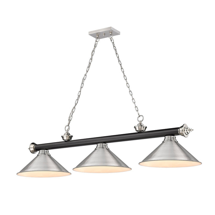 Z-Lite Cordon 2306-3MB-BN-BN15 Pendant Light - Matte Black / Brushed Nickel