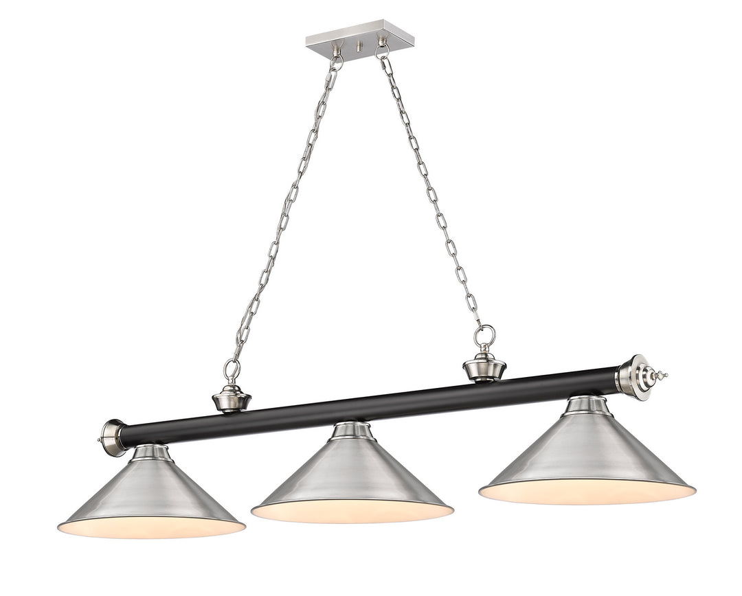 Z-Lite Cordon 2306-3MB-BN-BN15 Pendant Light - Matte Black / Brushed Nickel