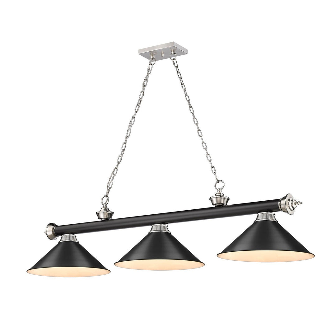 Z-Lite Cordon 2306-3MB-BN-MB15 Pendant Light - Matte Black / Brushed Nickel