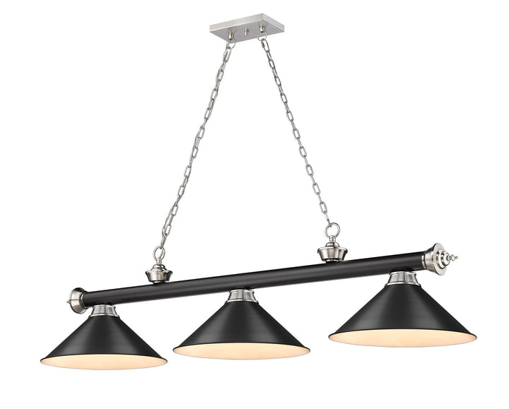 Z-Lite Cordon 2306-3MB-BN-MB15 Pendant Light - Matte Black / Brushed Nickel