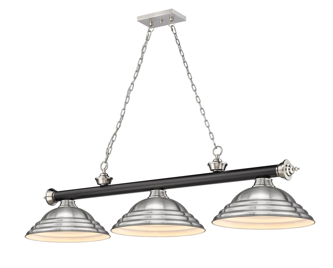 Z-Lite Cordon 2306-3MB-BN-SBN Pendant Light - Matte Black / Brushed Nickel