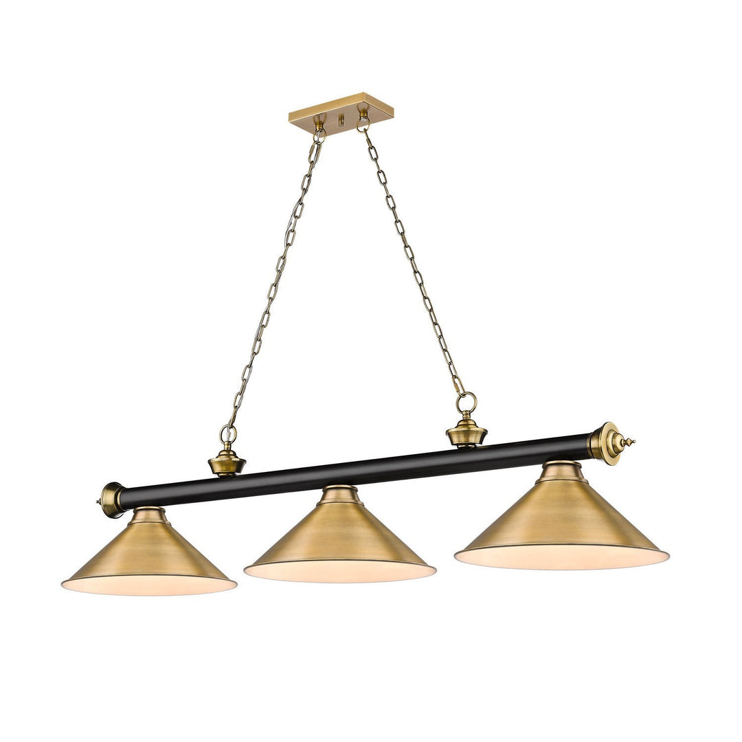 Z-Lite Cordon 2306-3MB-RB-RB15 Pendant Light - Matte Black / Rubbed Brass