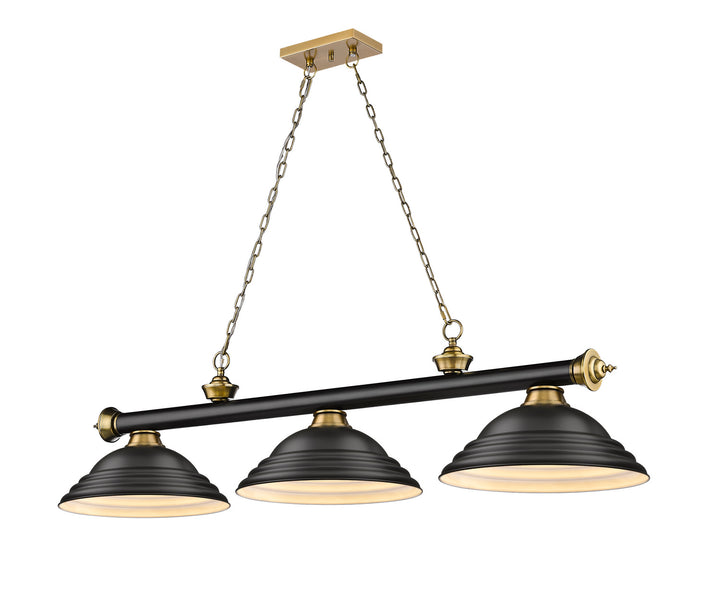 Z-Lite Cordon 2306-3MB-RB-SMB Pendant Light - Matte Black / Rubbed Brass