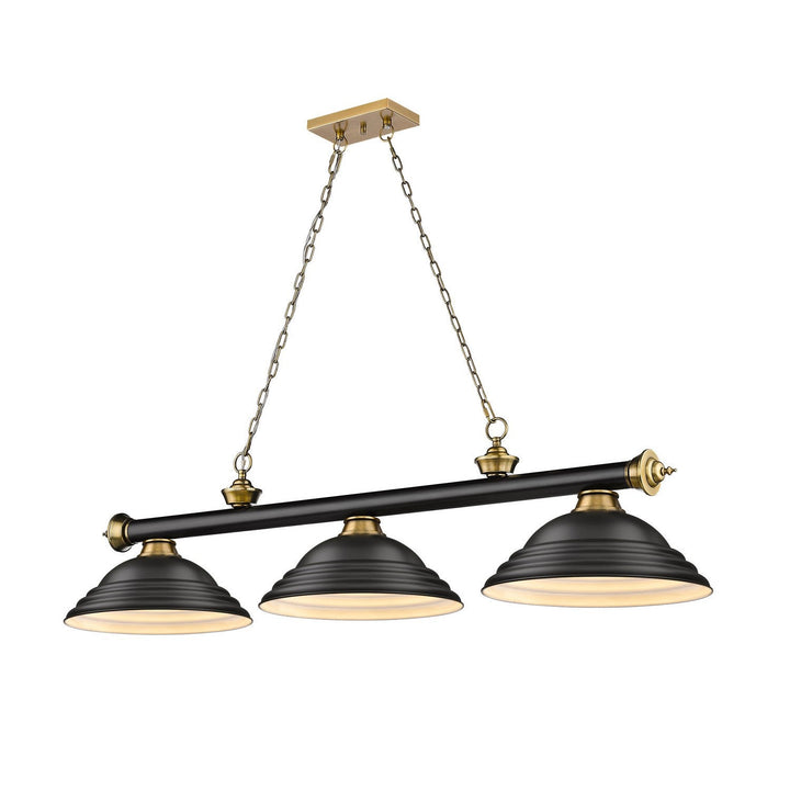 Z-Lite Cordon 2306-3MB-RB-SMB Pendant Light - Matte Black / Rubbed Brass