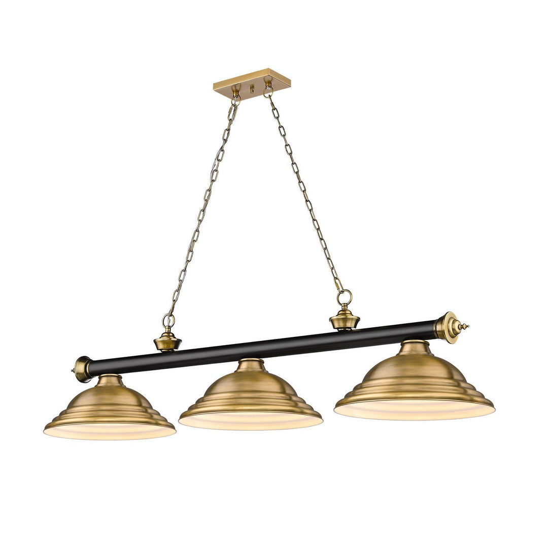 Z-Lite Cordon 2306-3MB-RB-SRB Pendant Light - Matte Black / Rubbed Brass